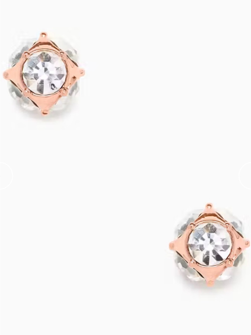 Kate Spade Lady Marmalade Studs in Clear/Rose Gold Color - NWT